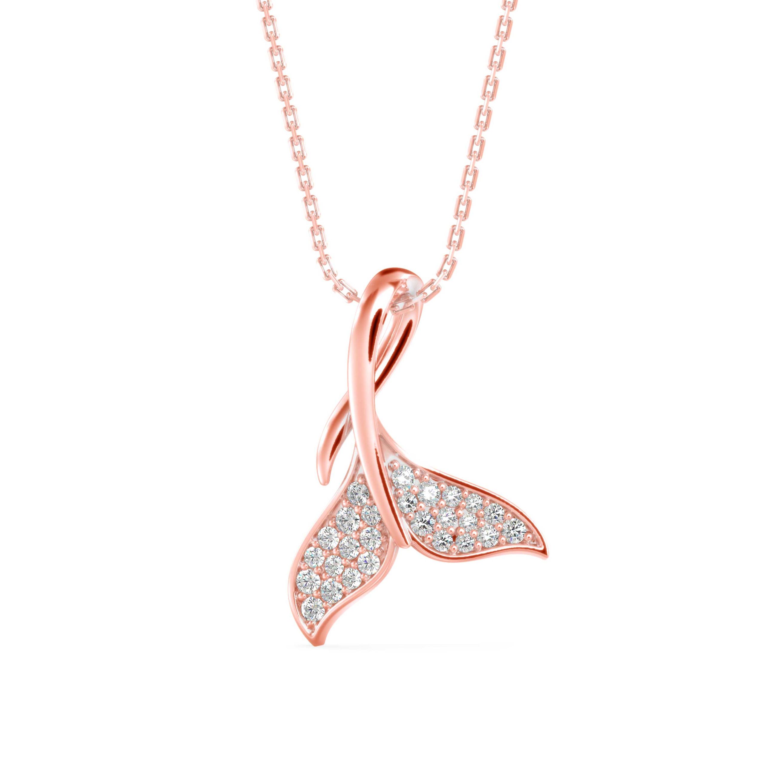 Diamond Leaf Pendant Necklace (DOC - P 1276) - Image 2
