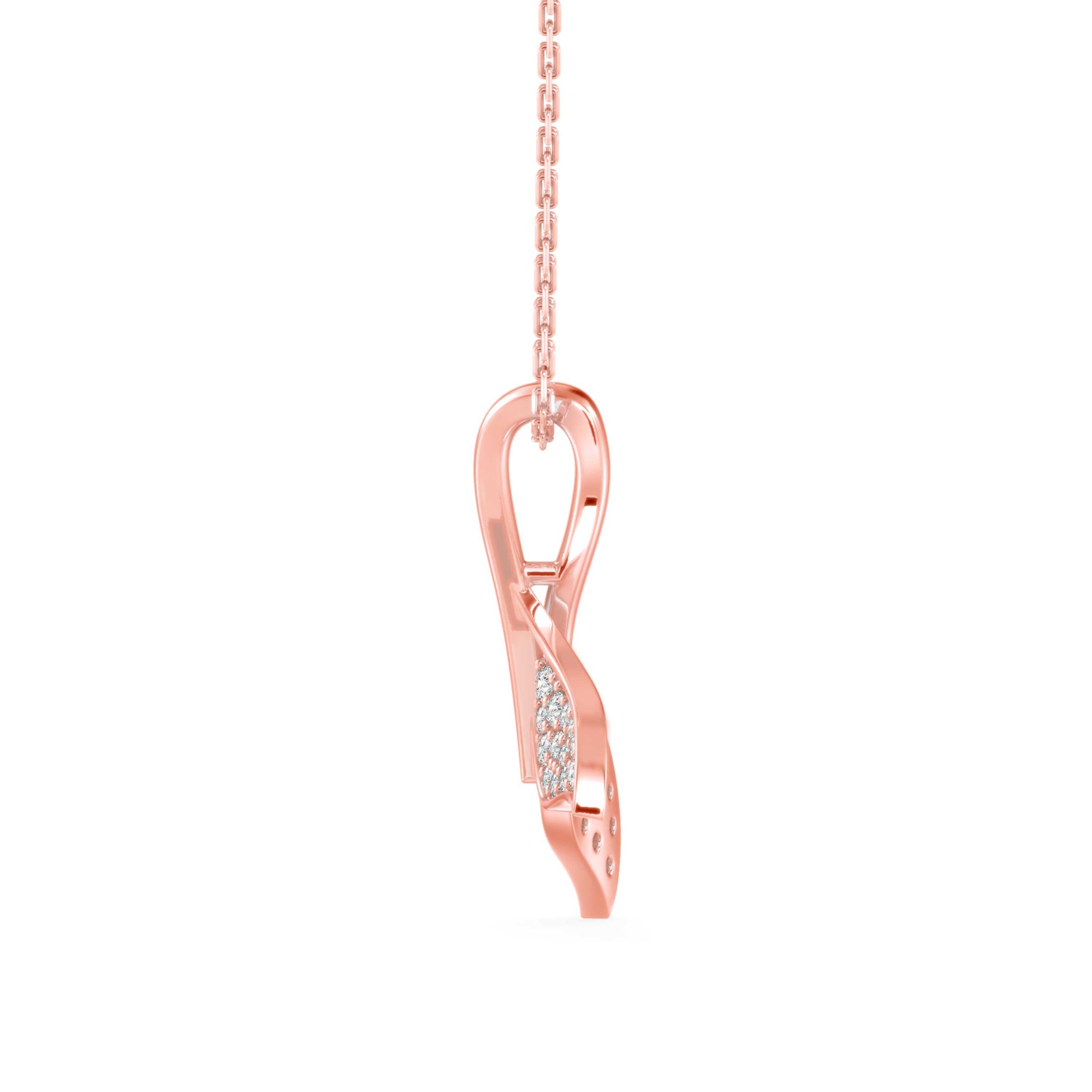 Diamond Leaf Pendant Necklace (DOC - P 1276) - Image 9