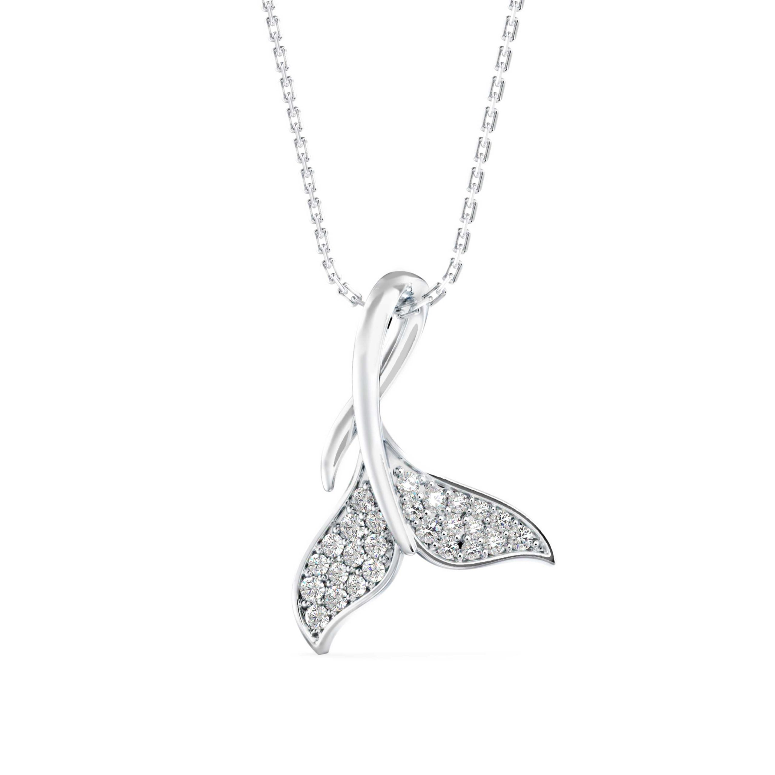 Diamond Leaf Pendant Necklace (DOC - P 1276) - Image 3