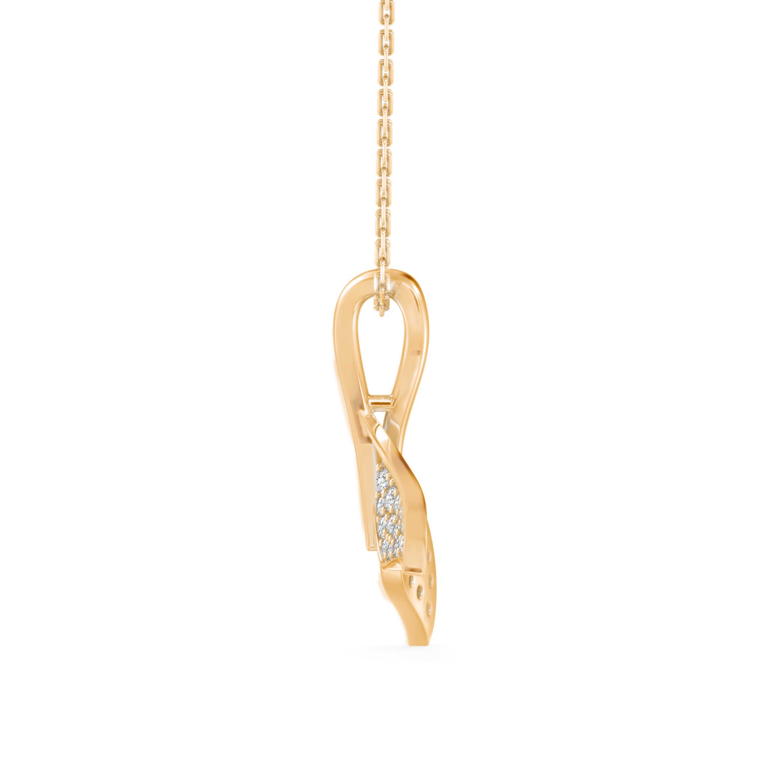 Diamond Leaf Pendant Necklace (DOC - P 1276) - Image 15