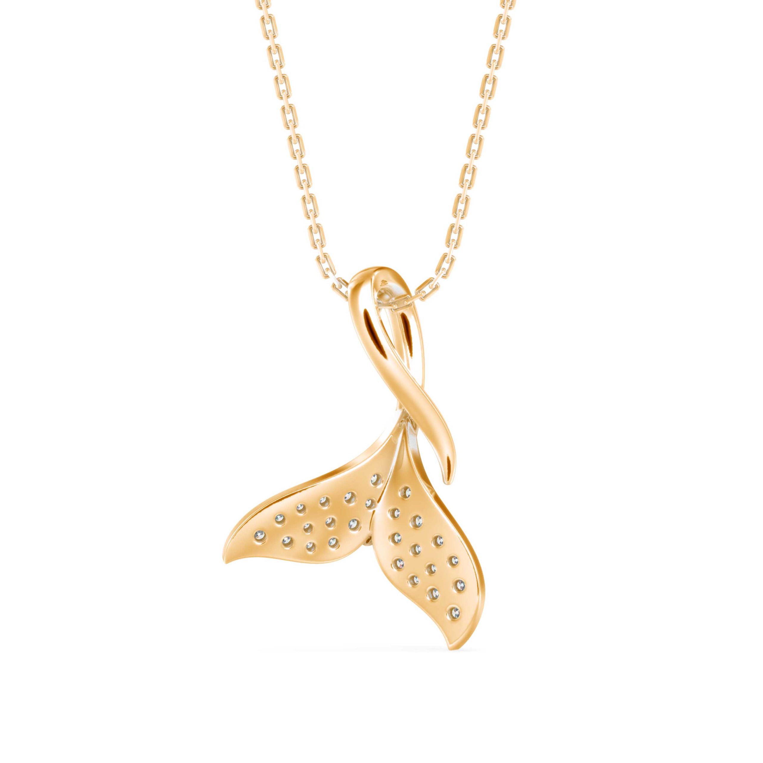 Diamond Leaf Pendant Necklace (DOC - P 1276) - Image 16