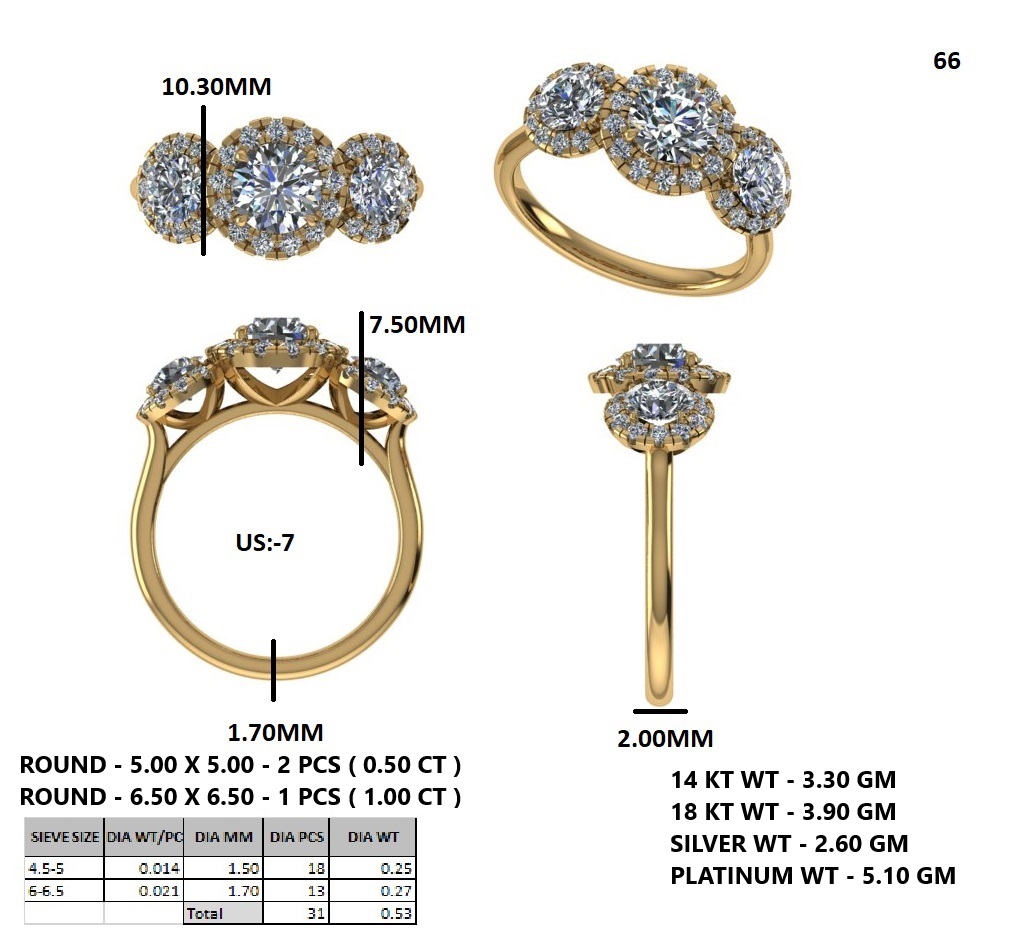 Diamond 3-Stone Halo Ring (RC-0825-043) - Image 13