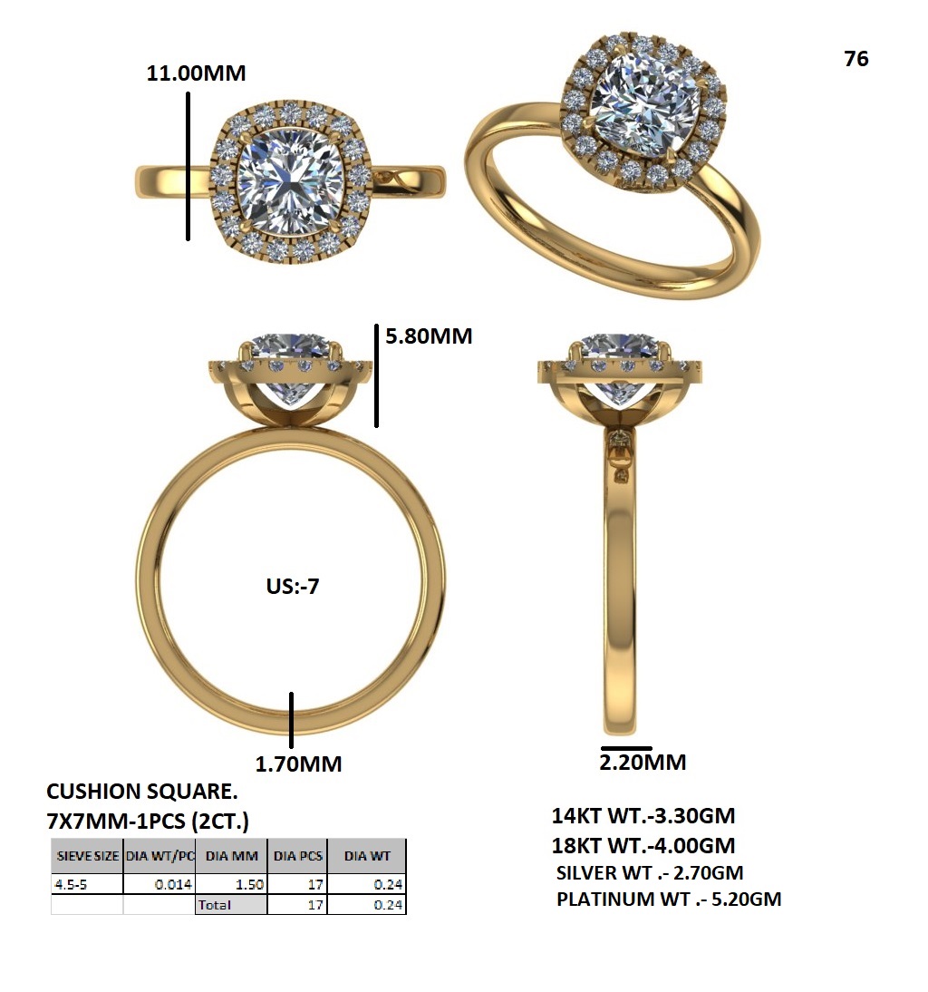 RC-0825-046 – Cushion Halo Ring (Daily Wear) - Image 4