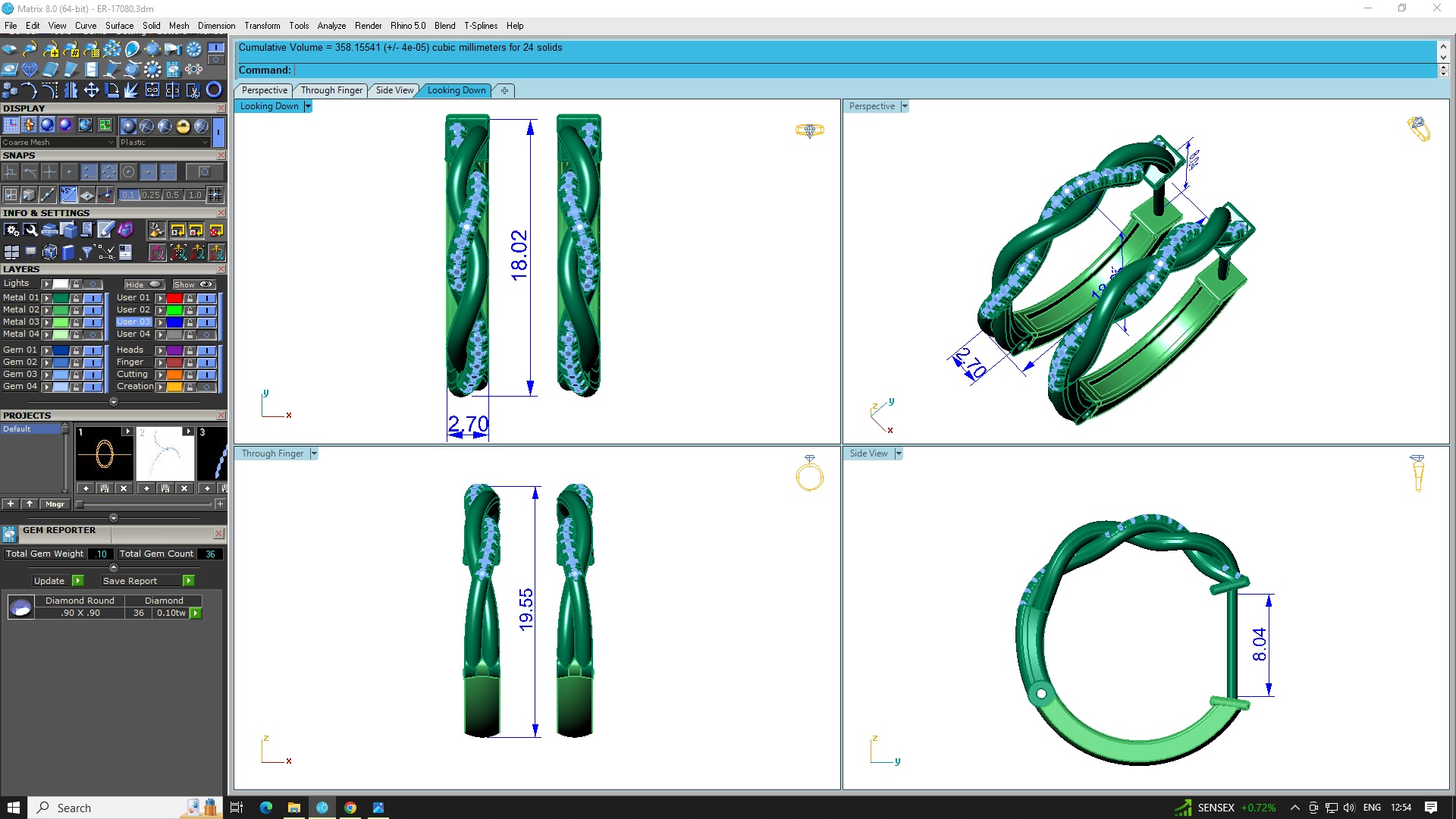 Diamond Earrings (Design Code 17080) - Image 14