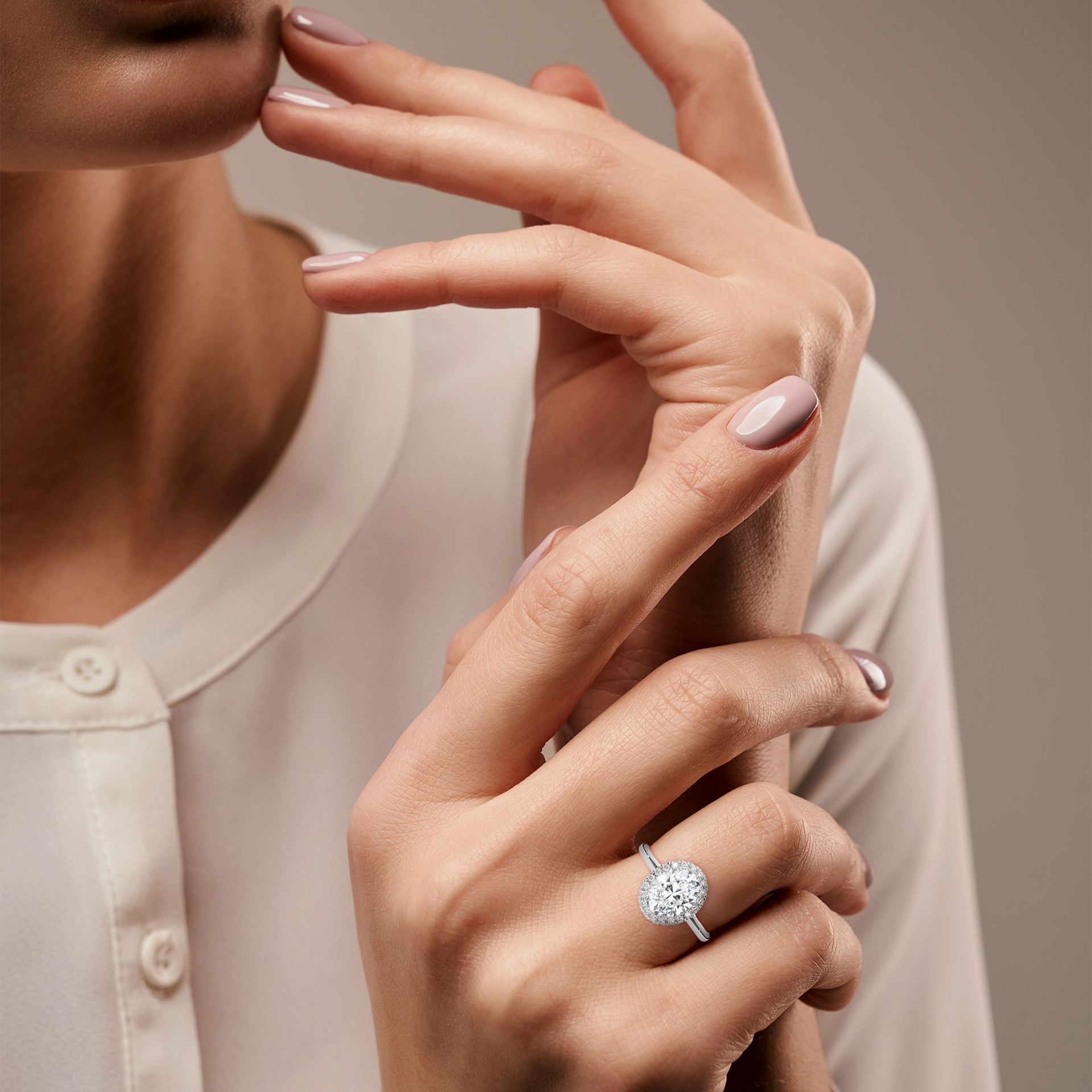 Oval Halo Diamond Ring (RC-0825-045) - Image 11