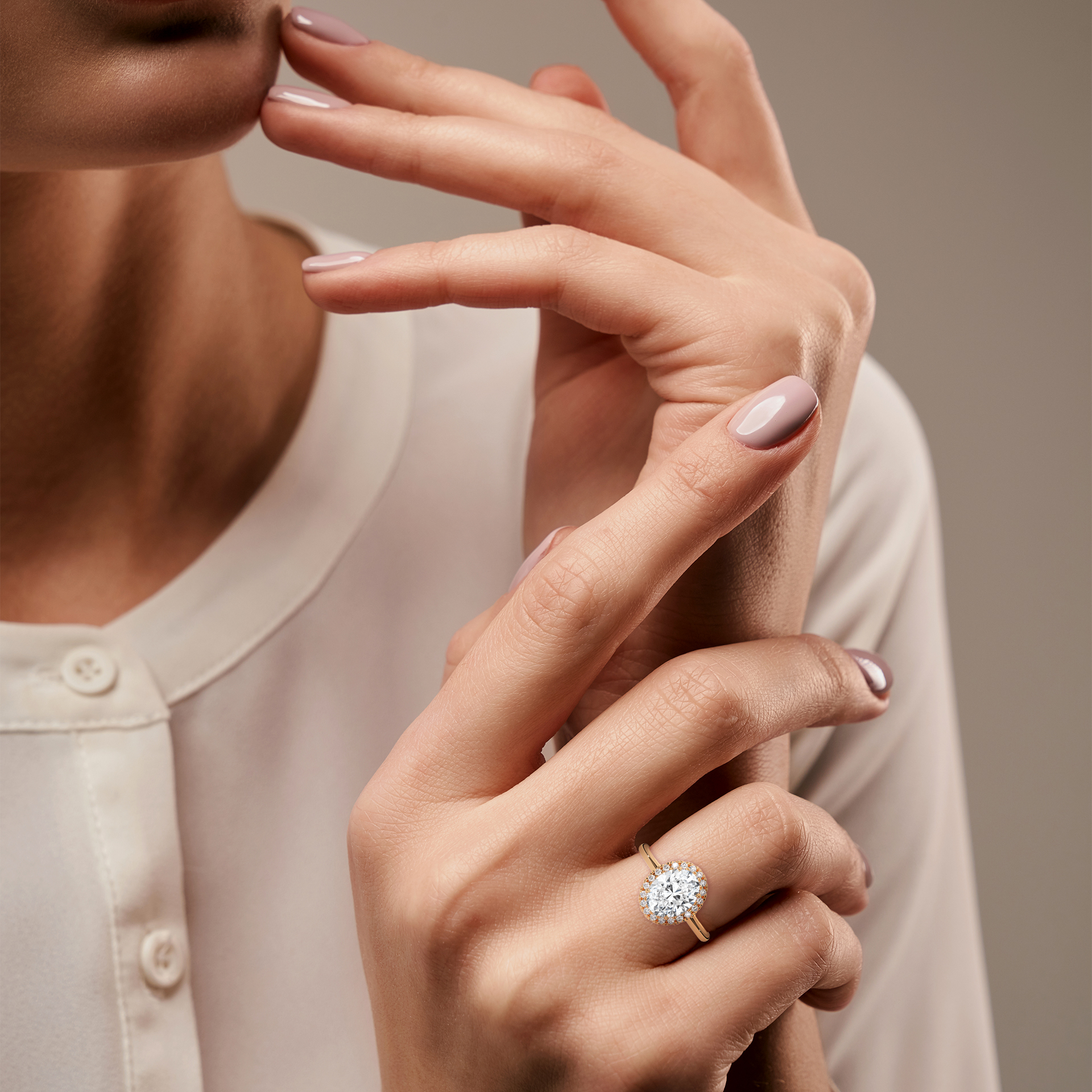 Oval Halo Diamond Ring (RC-0825-045) - Image 13