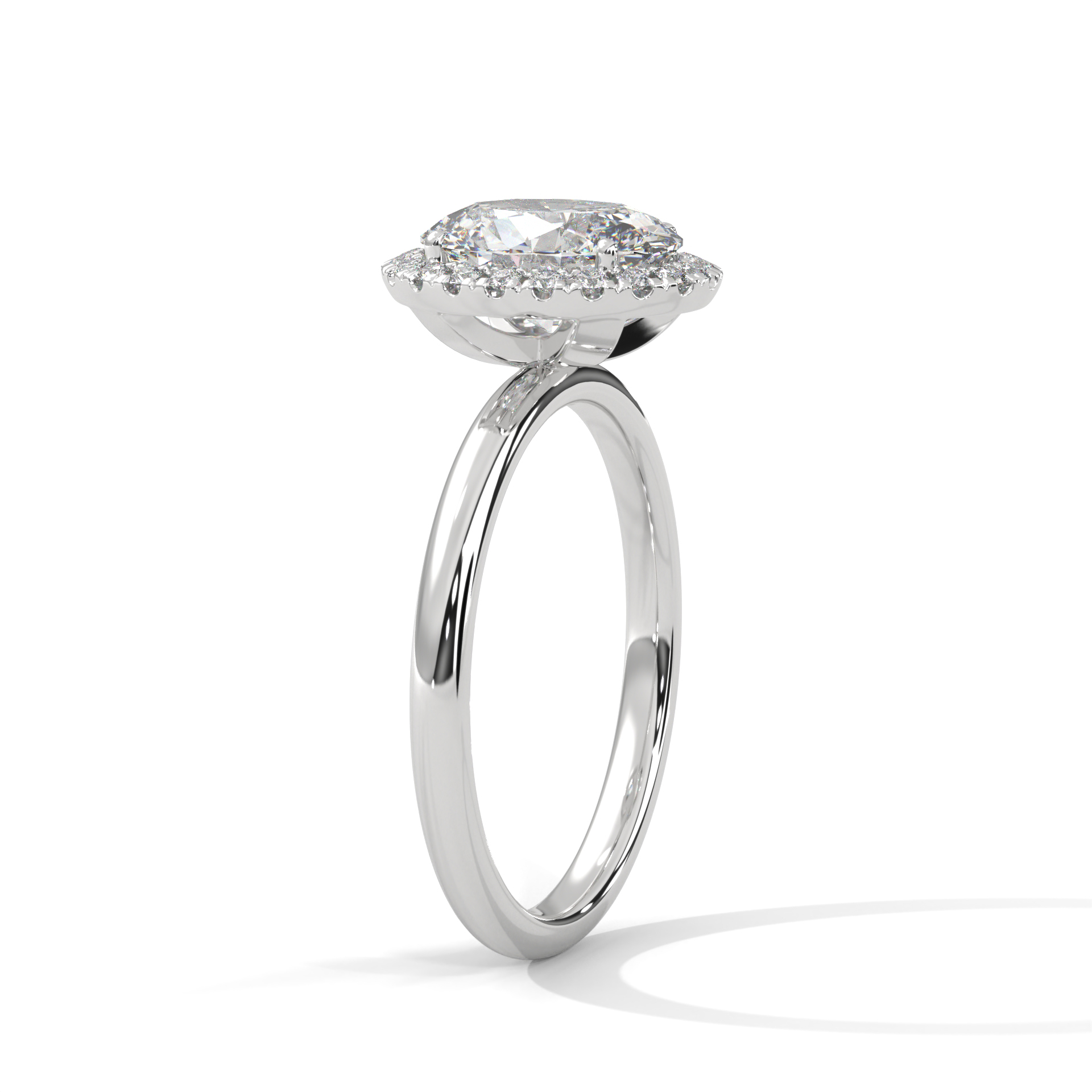 Oval Halo Diamond Ring (RC-0825-045) - Image 7