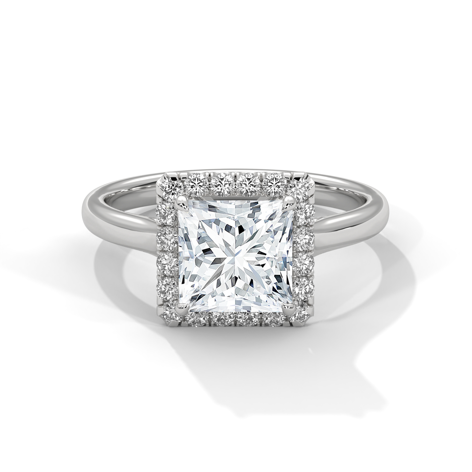 Princess Cut Halo Solitaire Ring (2.00 CT) – RC-0825-048