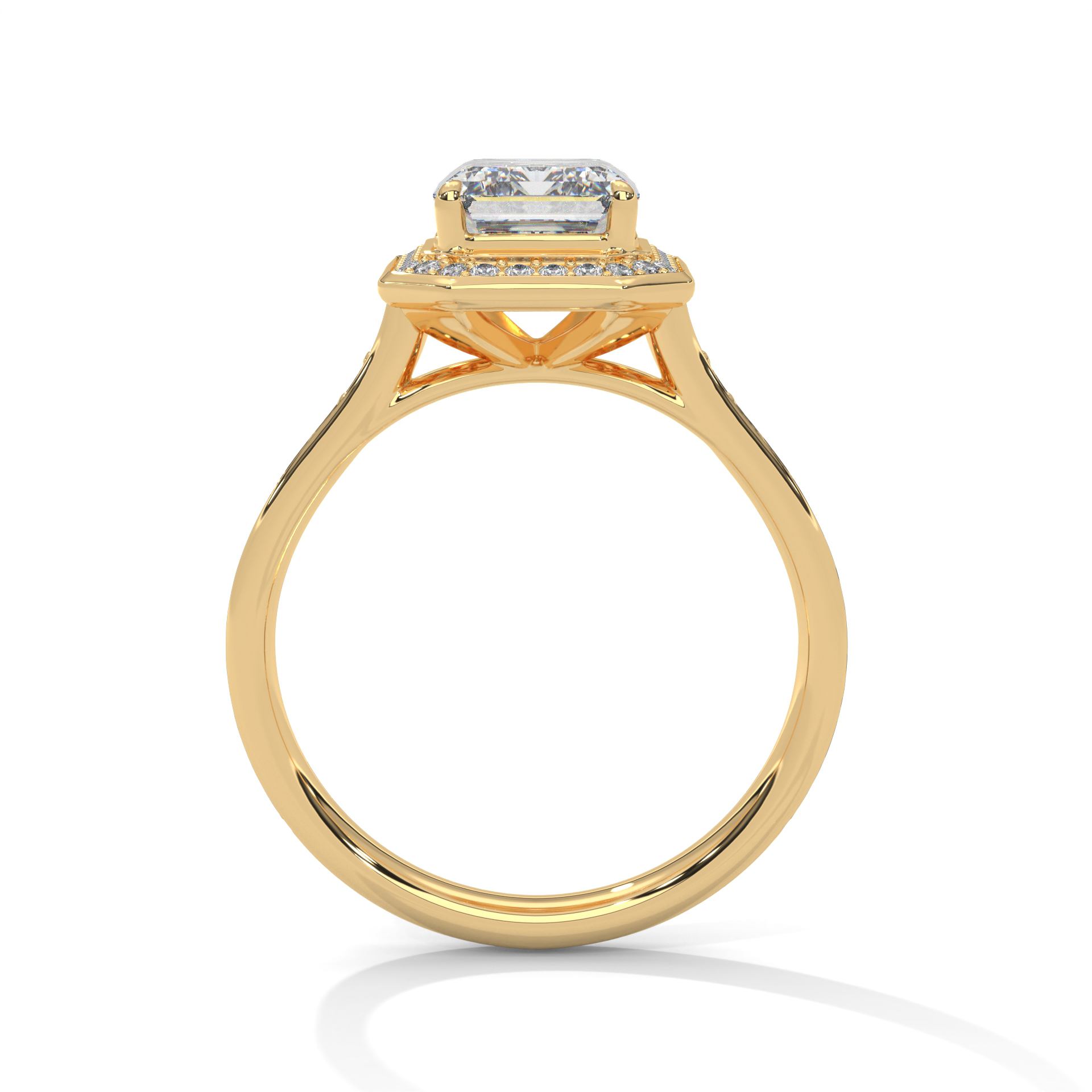 Emerald Cut Halo Diamond Ring - RC-0825-049 - Image 7